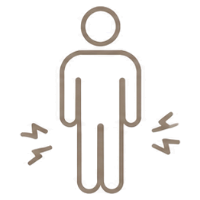 Outline of a person seated at a desk